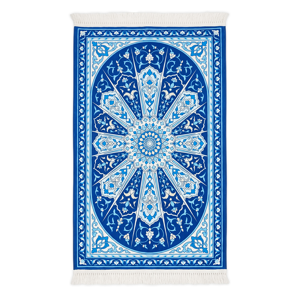 Azure Rosette Padded Prayer Mat