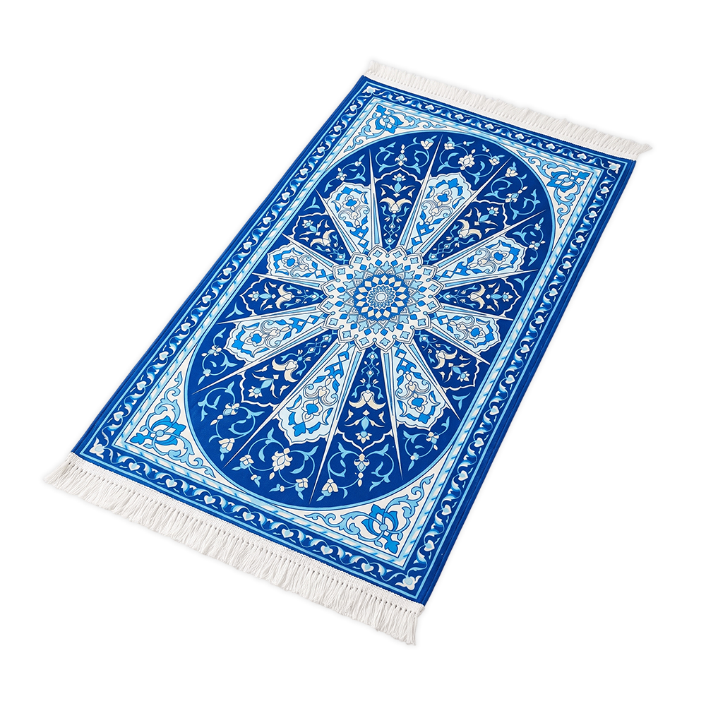 Azure Rosette Padded Prayer Mat
