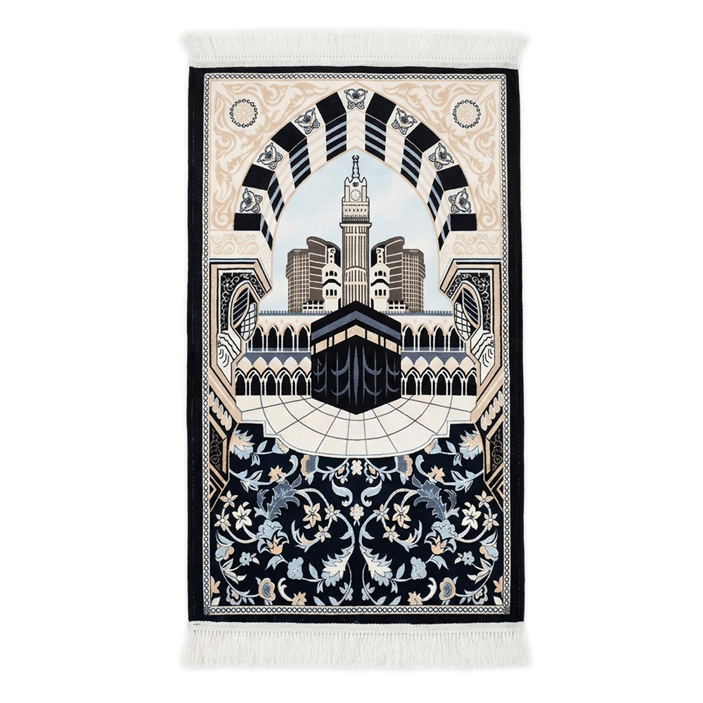 Floral Kaaba  Padded Prayer Mat