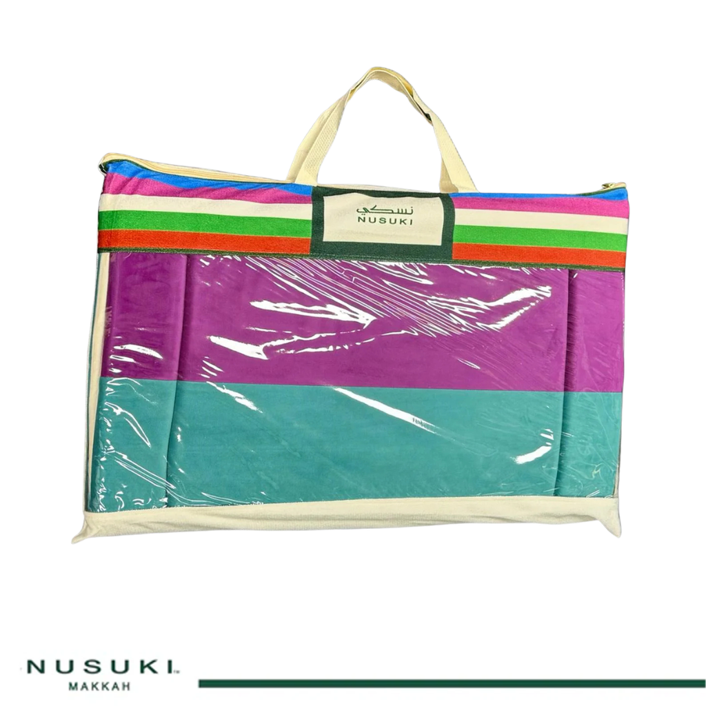 Nusuki Al Dhuhaa Luxury Padded Prayer Mat with Matching Carry Bag