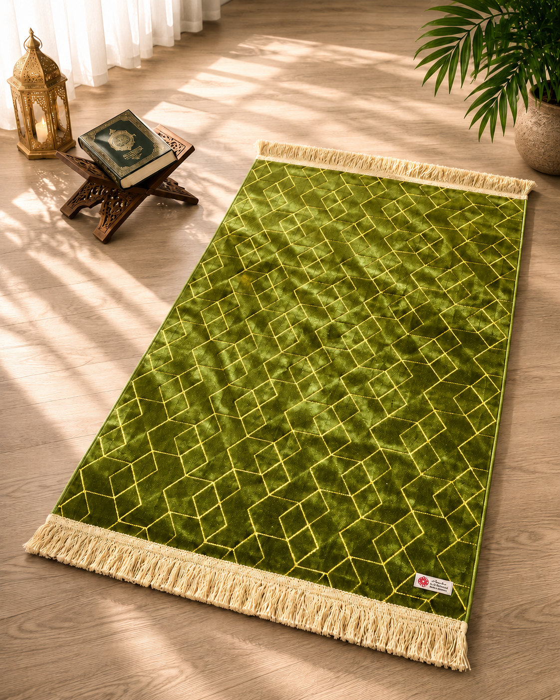 Al Istabraq XXL Prayer Mat by Minwal - Extra Spacious Salah Rug