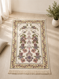 NUSUKI Turkish Embroidered Floral Prayer Mat - Durable Sajjada - Garden Design