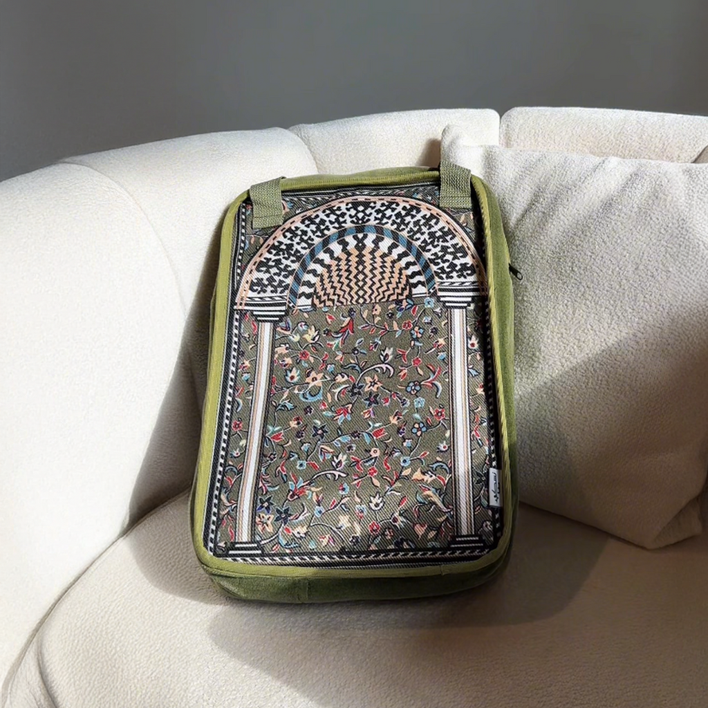 Minbar Al Rawdha Prayer Mat with Matching Handbag
