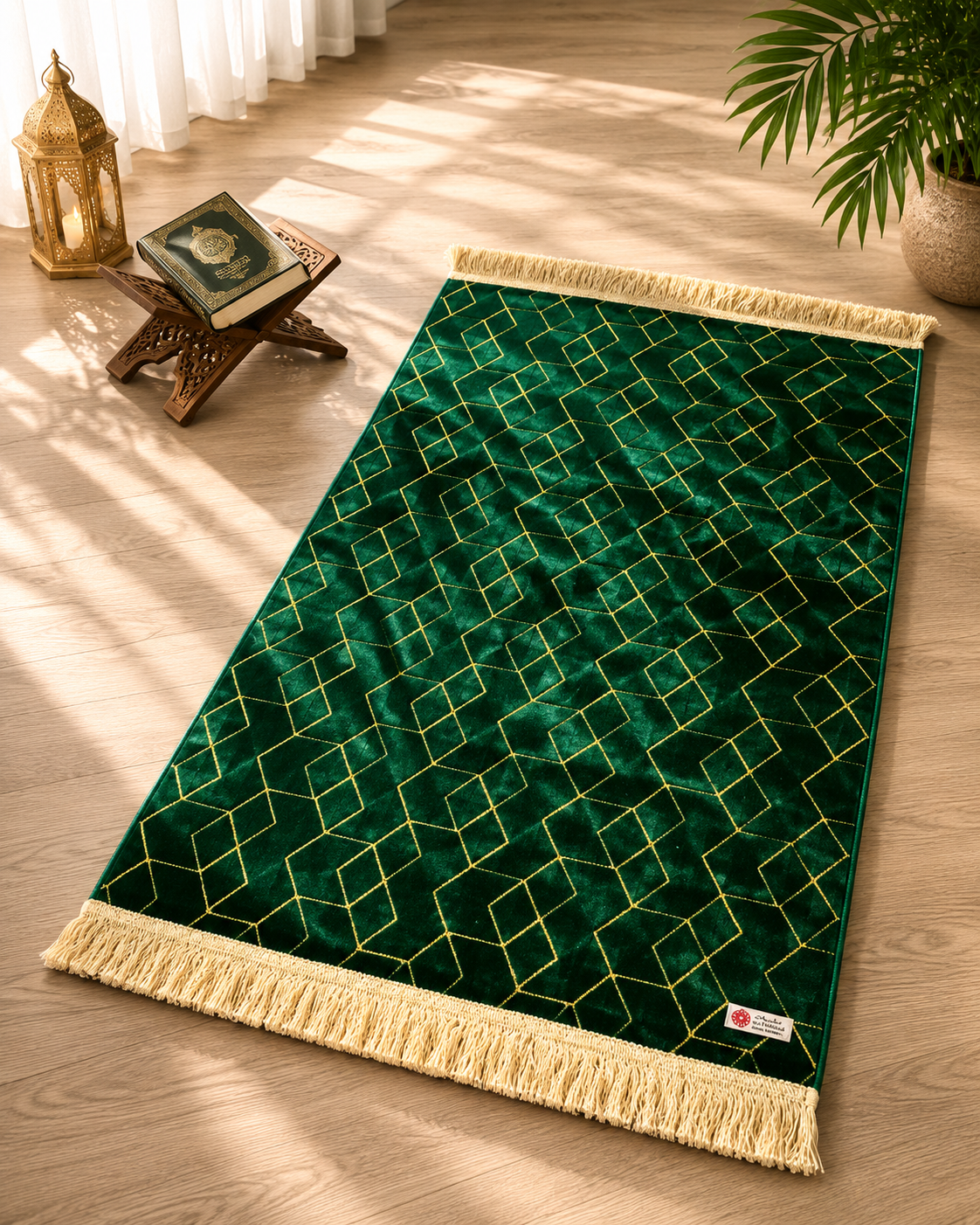 Al Istabraq XXL Prayer Mat by Minwal - Extra Spacious Salah Rug
