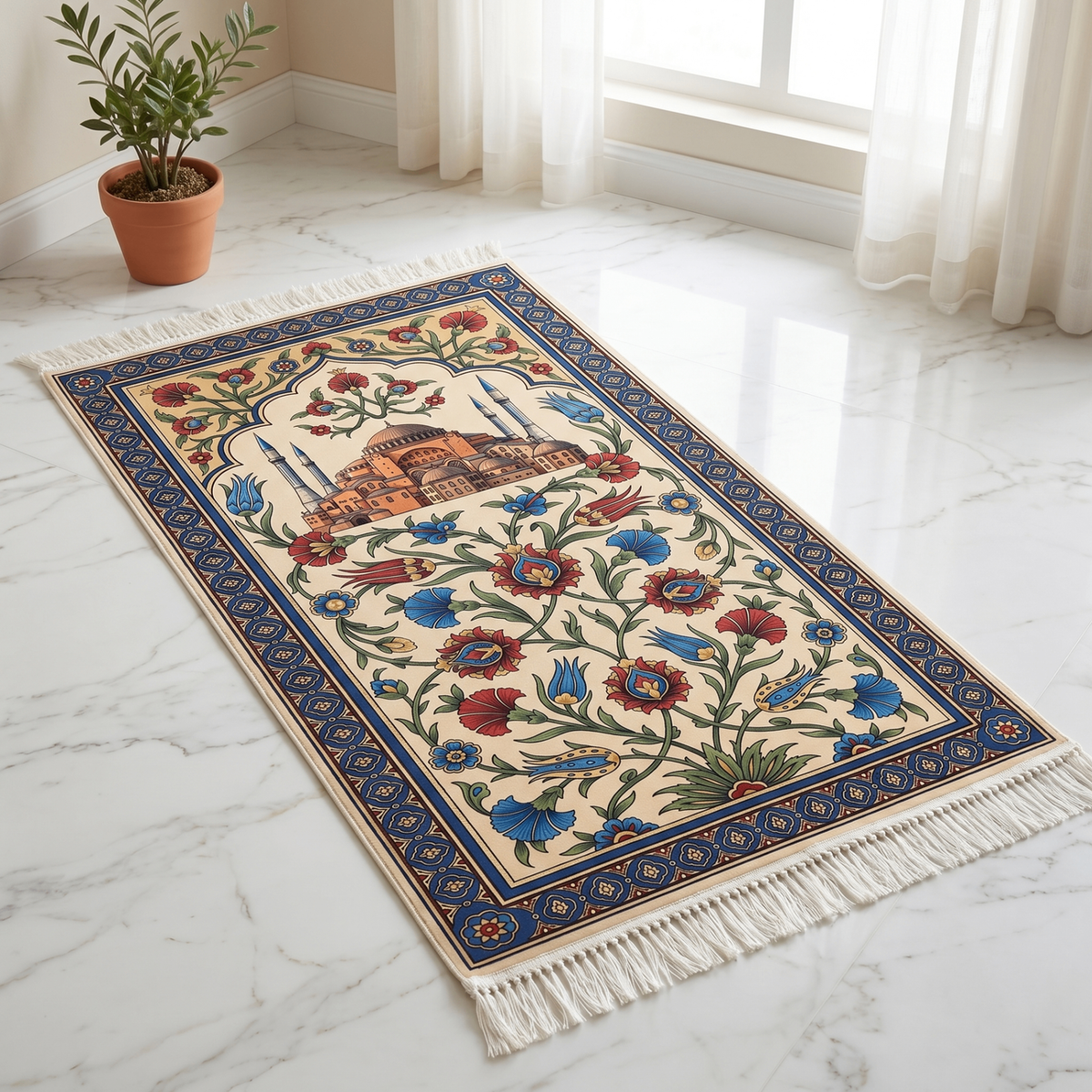 Ottoman Bloom Padded Prayer Mat