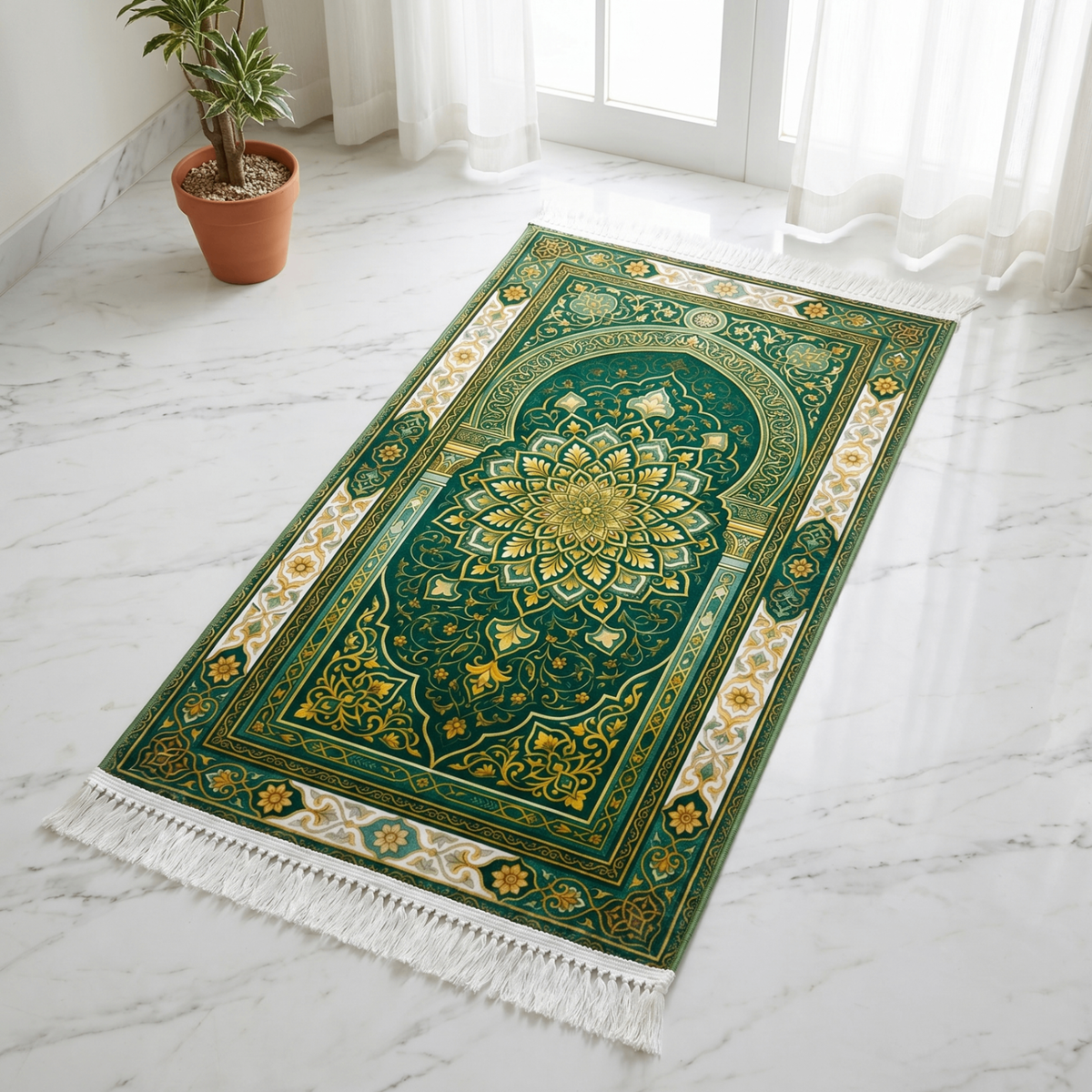 Emerald Mandala Padded Prayer Mat