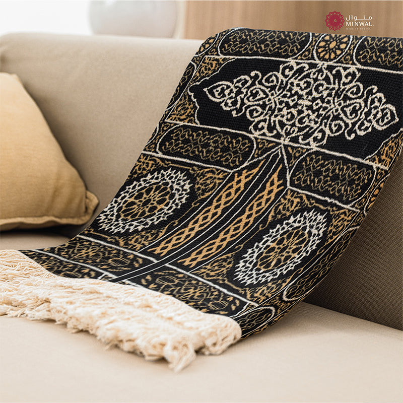 Elegant Kaaba Door Prayer Mat With Handbag