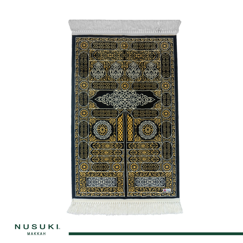Elegant Kaaba Door Prayer Mat With Handbag